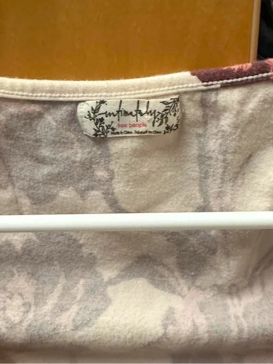 Free People Floral Tie-Front Bodysuit - Cream and Burgundy - Picture 2 of 3